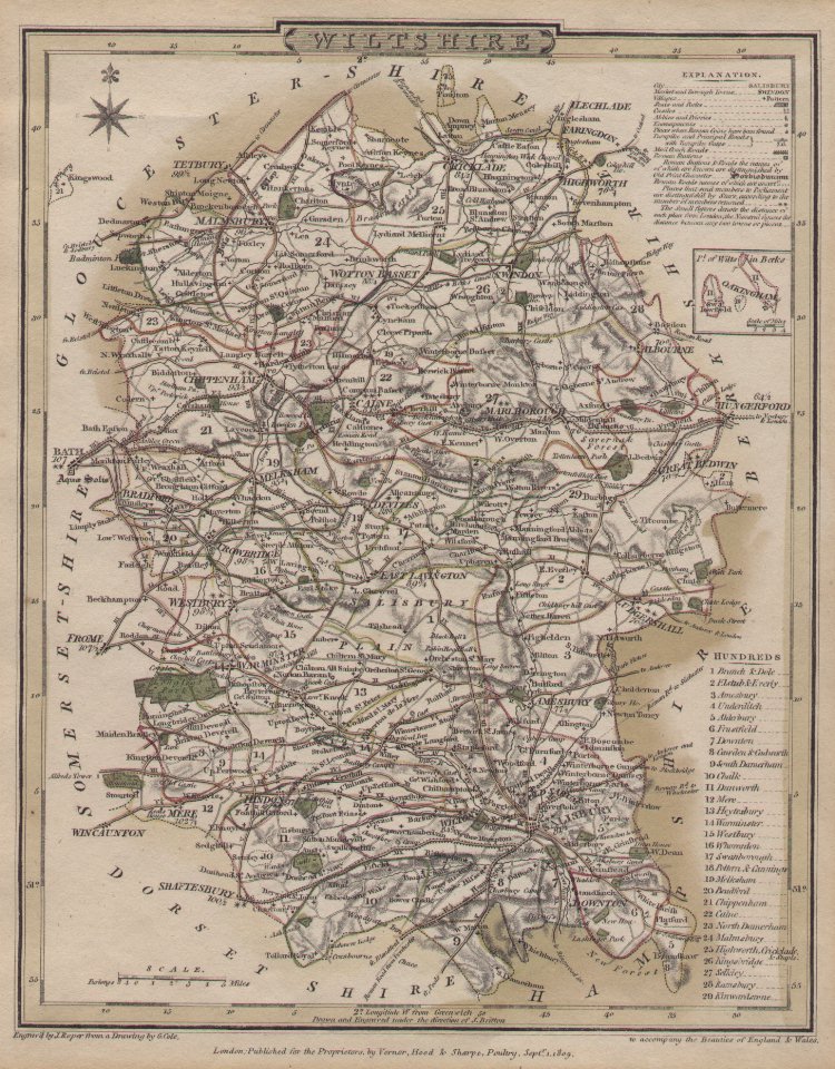 Map of Wiltshire - Cole & Roper